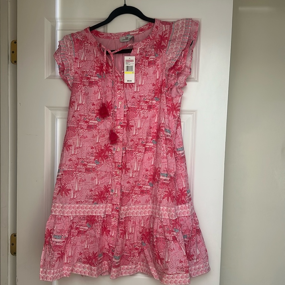 Vineyard Vines Bermuda Scene Ruffle Dress